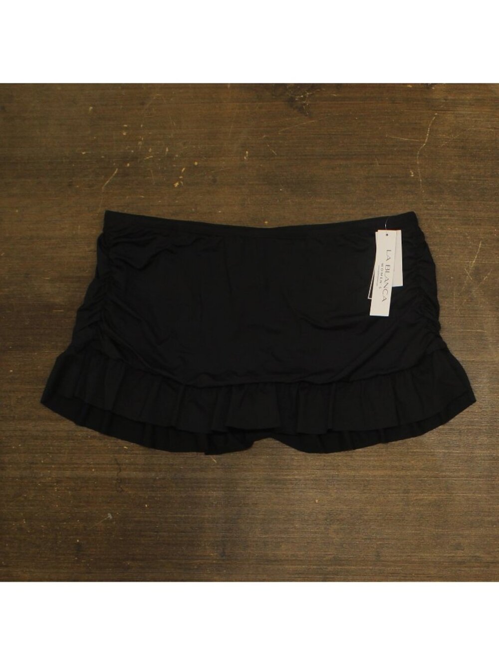 La Blanca Womens Island Goddess Skirted Swimsuit Bikini Bottom Black 18W